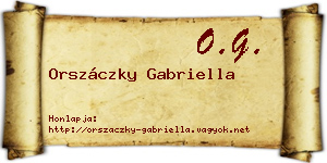 Orszáczky Gabriella névjegykártya